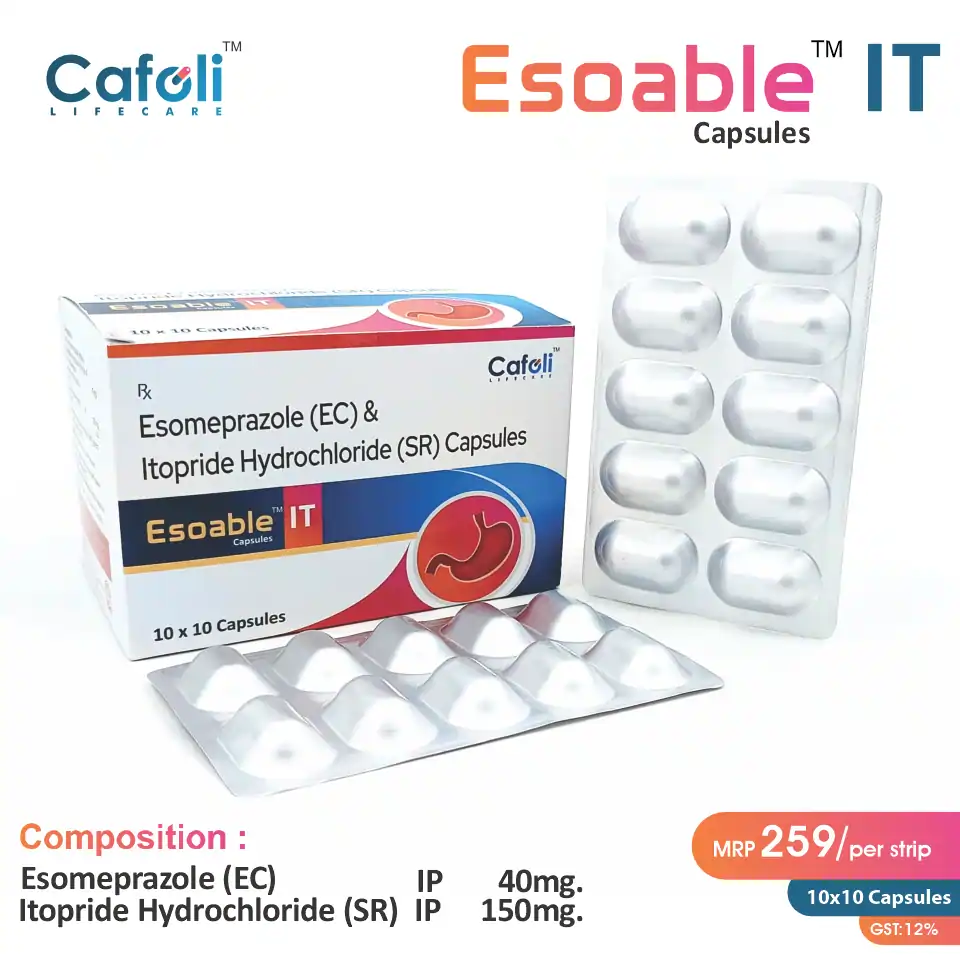 Esomeprazole 40mg + Itopride 150mg Capsule | Gastrointestinal Care | Best price for PCD Pharma Franchise in Kanpur